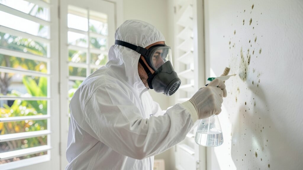 Mold remediation process steps in Fort Lauderdale FL showing cleanup and prevention techniques for mold removal.